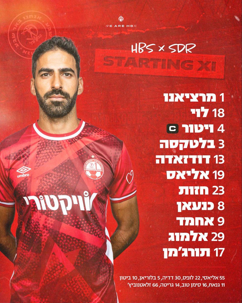 ההרכב למשחק הערב. בהצלחה 🏆