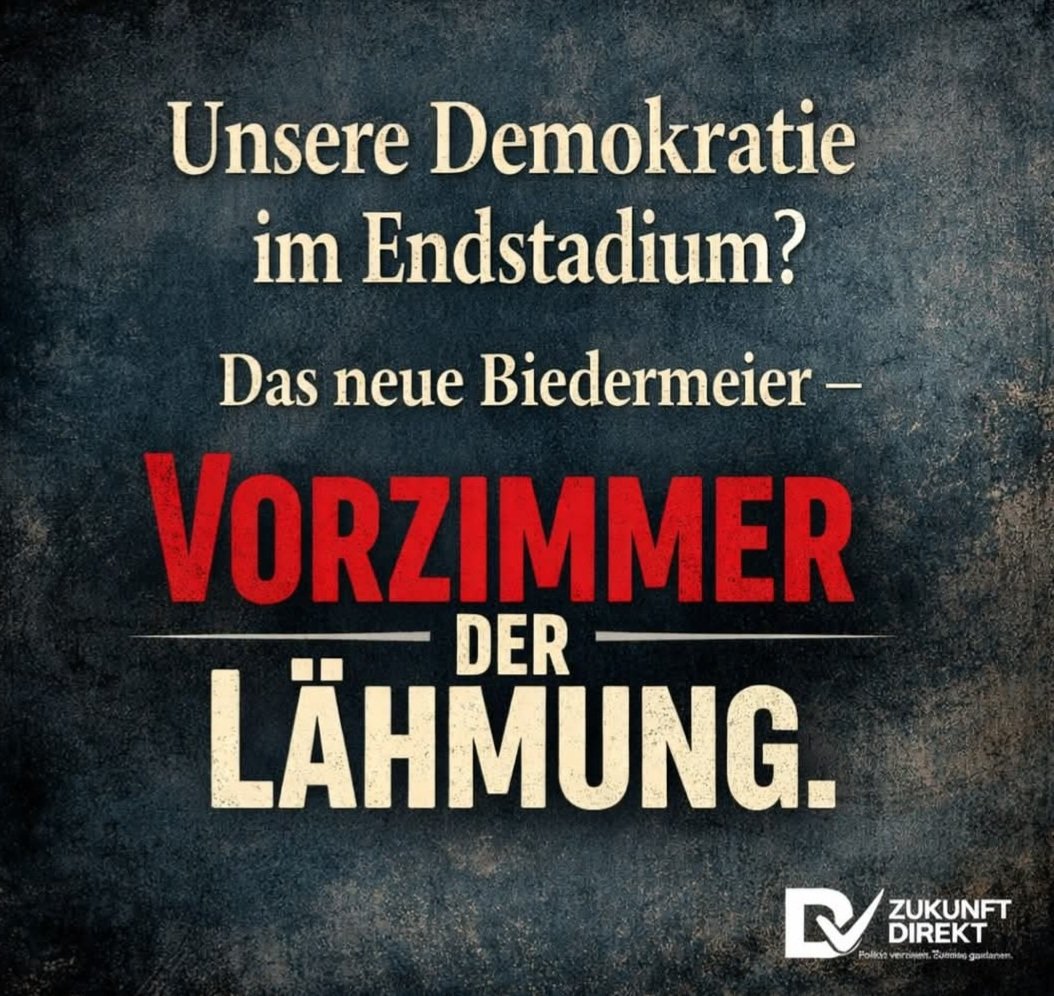 MeegerenVan's tweet image. Überzeichnen wir – oder ist das bereits Realität?
Einordnung im ersten Kommentar 👇

#Demokratie #Biedermeier #Stillstand #Meinungsfreiheit #ZukunftDirekt