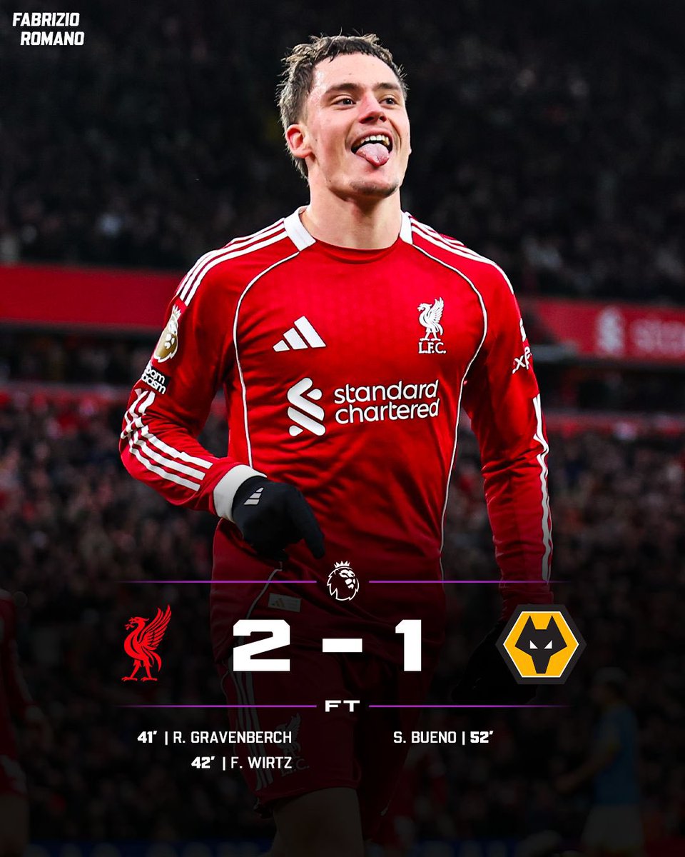 FabrizioRomano's tweet image. Flo Wirtz scores his first Premier League goal…

…and Liverpool reach 4 wins in a row 👀4️⃣

Who’s been your Man of the Match?