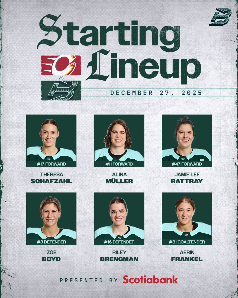 PWHL_Boston's tweet photo. Saturday starters! 💥

Boston Fleet x @scotiabank https://t.co/8OWYCFRArD