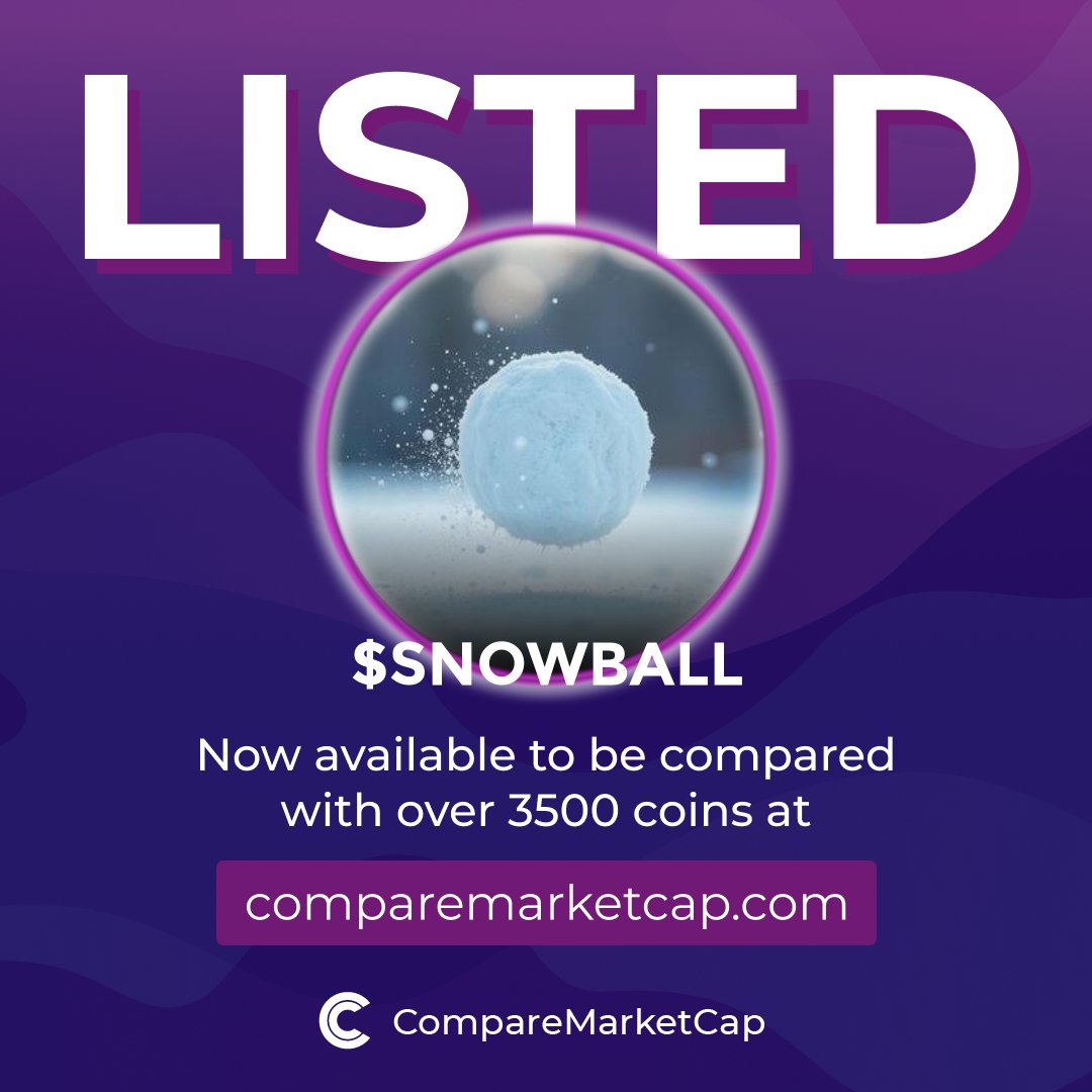 $SNOWBALL is now listed on comparemarketcap.com/coin/snowball!

📈$3.5M
💸$0.0035

Check snowball on:
Website: sb.fun