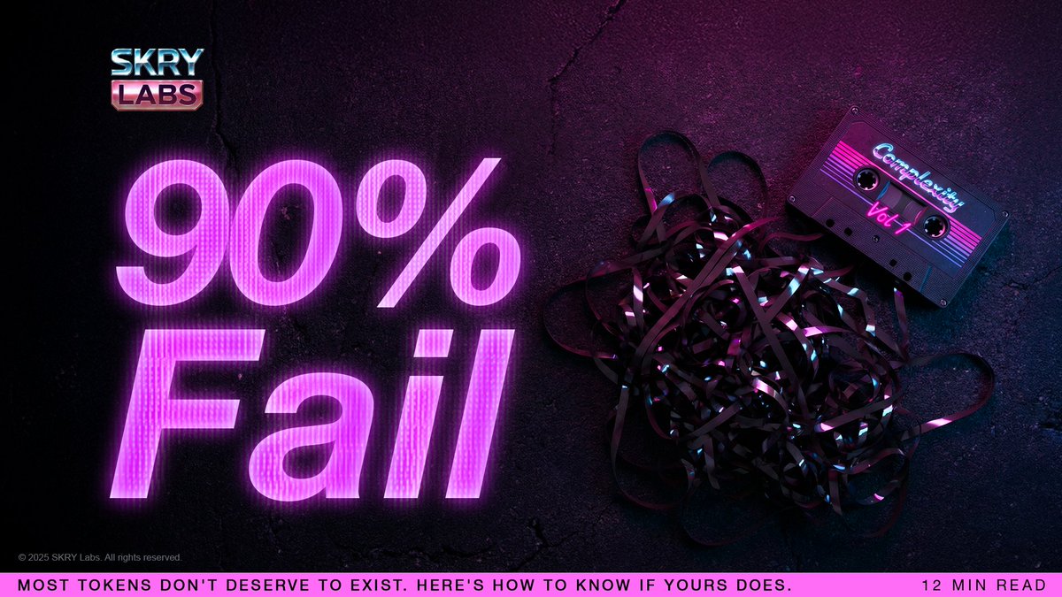 SkryLabs's tweet photo. 1.8 million tokens died in Q1 2025.

Not memecoins. "Utility tokens" with staking, governance, and carefully designed tokenomics.

Here's what nobody talks about: the ones with the most utility features failed fastest.

I tracked the pattern. It's predictable.👇 https://t.co/qO0L1TBVPu