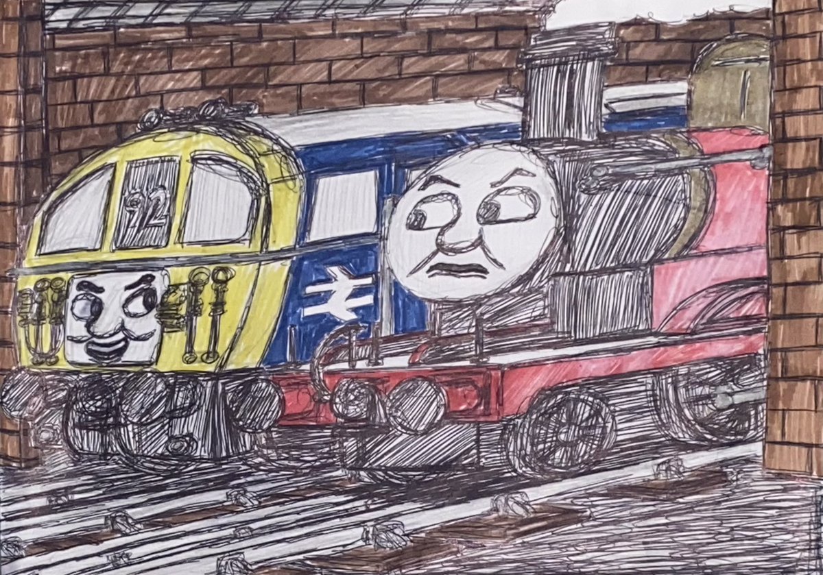 Liamsexton131's tweet photo. James and Super E.D.
#thomasandfriends #jamestheredengine #supered #drawing https://t.co/XMQ4yzYBub