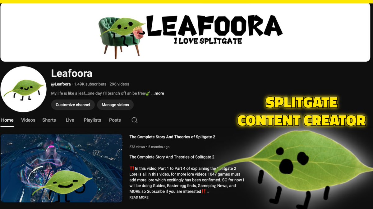 Diorlovesgames's tweet image. Want to learn more about Splitgate LORE, get the latest Updates/ Leaks, Breakdowns, Easter eggs, and community videos? 

check out LEAFOORA on YouTube 
I create Splitgate content so that you can know more about Splitgate or just bring a little smile to your face! 

#splitgate