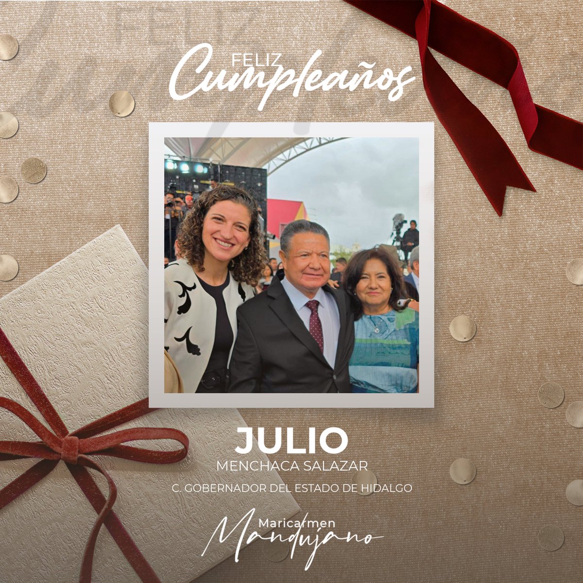 Con motivo de su cumpleaños, felicito al Gobernador <a href="/juliomenchaca_/">Julio Menchaca</a> ✨🎂 

Su liderazgo, vocación de servicio y compromiso con Hidalgo han sido clave para impulsar la transformación de nuestro estado.

Que este nuevo año de vida esté colmado de salud, fortaleza y éxitos.