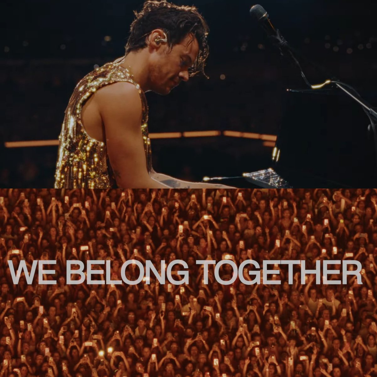 Harry Styles uploads new video “Forever, Forever” of his piano ballad from final night of tour with the following message at end:

“We belong together”