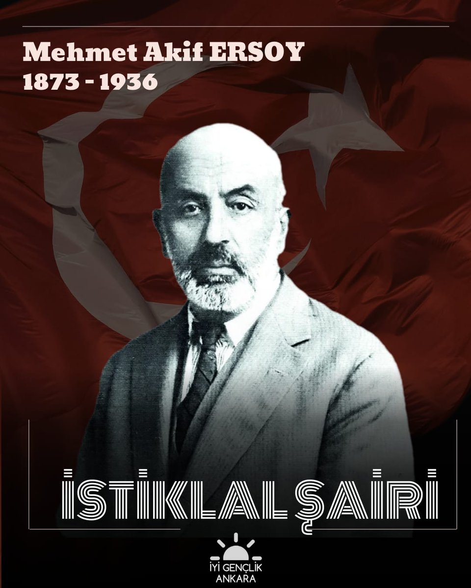 Milli Mücadele'nin ruhunu taşıyan İstiklal Marşımızın şairi Mehmet Akif Ersoy'u rahmet ve minnetle anıyoruz.
<a href="/mkaangunay/">Mustafa Kaan Günay 🇹🇷</a> <a href="/Aslnmhmt/">Mehmet Aslan 🇹🇷</a> <a href="/YenerYILDIRIM06/">Dr. Yener YILDIRIM</a>