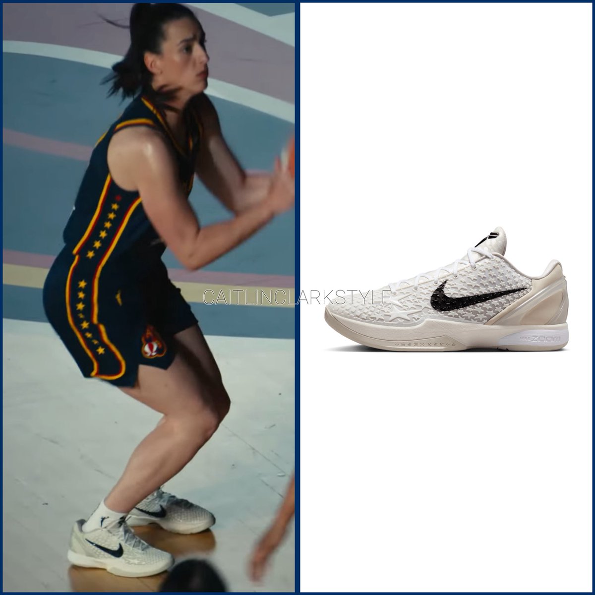 caitlinclarksty's tweet photo. December 25, 2025: @CaitlinClark22 #FromAnywhere | wearing @Nike Kobe 6 Protro Sail. Shop: resale starts at $264 https://t.co/r8SeHdIUVZ #StockPartner 

Caitlin has worn these all-white Kobes on the court a handful of times. https://t.co/W0z1CAnTOT