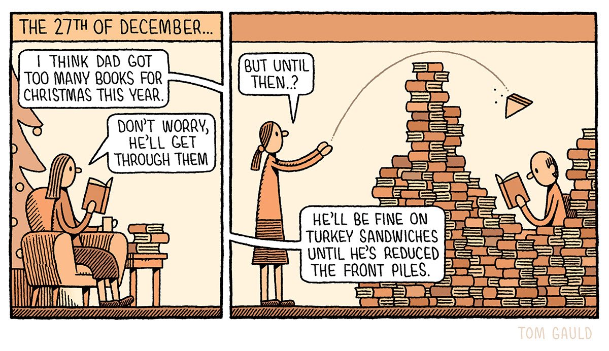 tomgauld's tweet photo. My latest @GuardianBooks cartoon https://t.co/p7m0KZVkJS