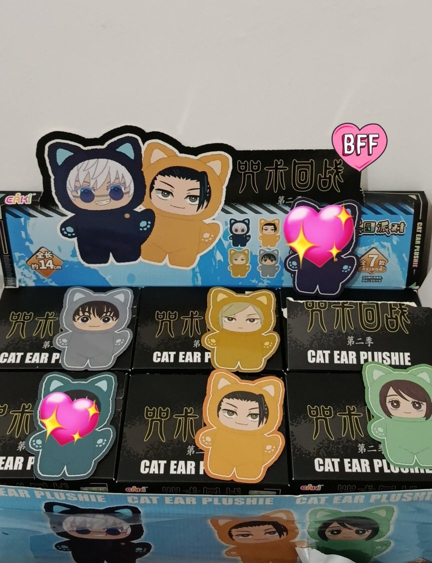 ANIVED_'s tweet photo. HELP REPOST BU‼️
WTS WANT TO SELL  JUAL LFB 

TOP TOY JUJUTSU KAISEN CAT EAR PLUSHIE KEYCHAIN BLIND BOX SELECTED 
✅ SEALED FOIL 
✅ READY KAMAR 
✅OFFICIAL
✅ 🍊 Gratong
✅ BOLEH NEGO SAMPE SAMA SAMA DEAL 👍🏻
#warunganime #warungjujutsukaisen #warungjjk #jujutsukaisen https://t.co/eWgR2QRs3I