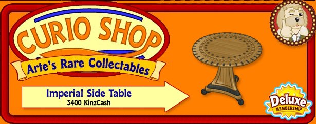 webkinz's tweet image. DELUXE MEMBERS: #RareItemAlert! Visit the Webkinz Classic Curio Shop between 5pm &amp;amp; 6pm EST for the Imperial Side Table.