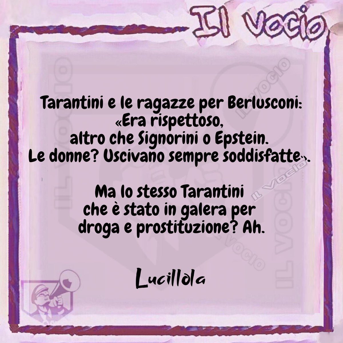 ilvocio's tweet photo. Lucillola @lucillaMasini2 #lucillola #ilvocio #Tarantini #Berlusconi #olgettine #condannato #prostituzione #droga https://t.co/cJVTB0R6LP