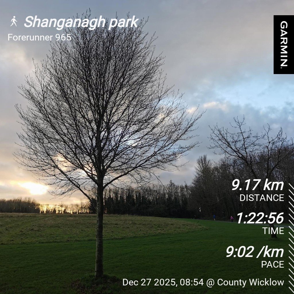 Этим утром тоже ходил на #parkrun, но #parkwalk не случился, потому что я разговаривал со своим тренером. Прошёл кружок вокруг парка, ещё пообщался с людьми и пошёл домой. Прохладно, зато сухой, и — что ещё больше радует — солнечно.