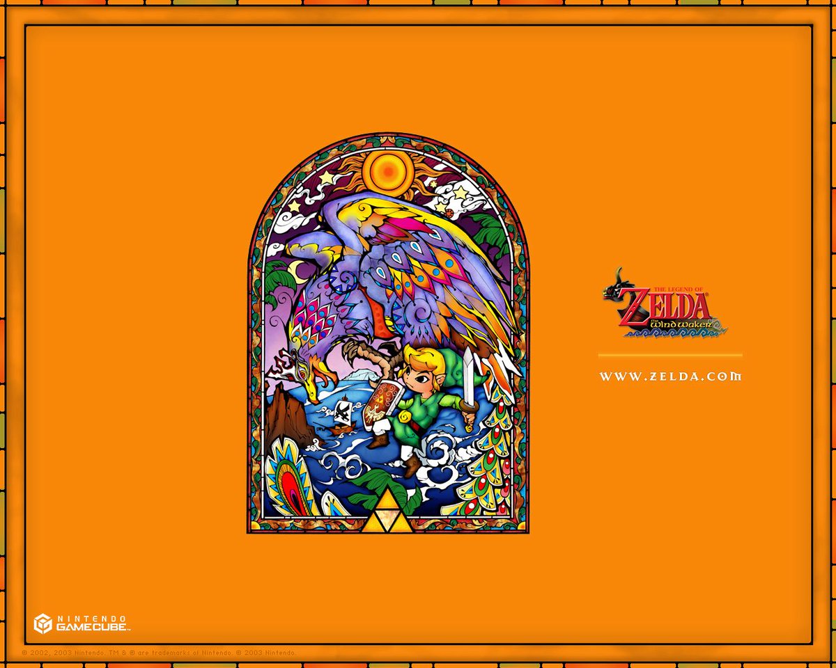 miiyashei's tweet photo. i love how the official art for Windwaker is done as stained glass https://t.co/R15CY2Z8Sp