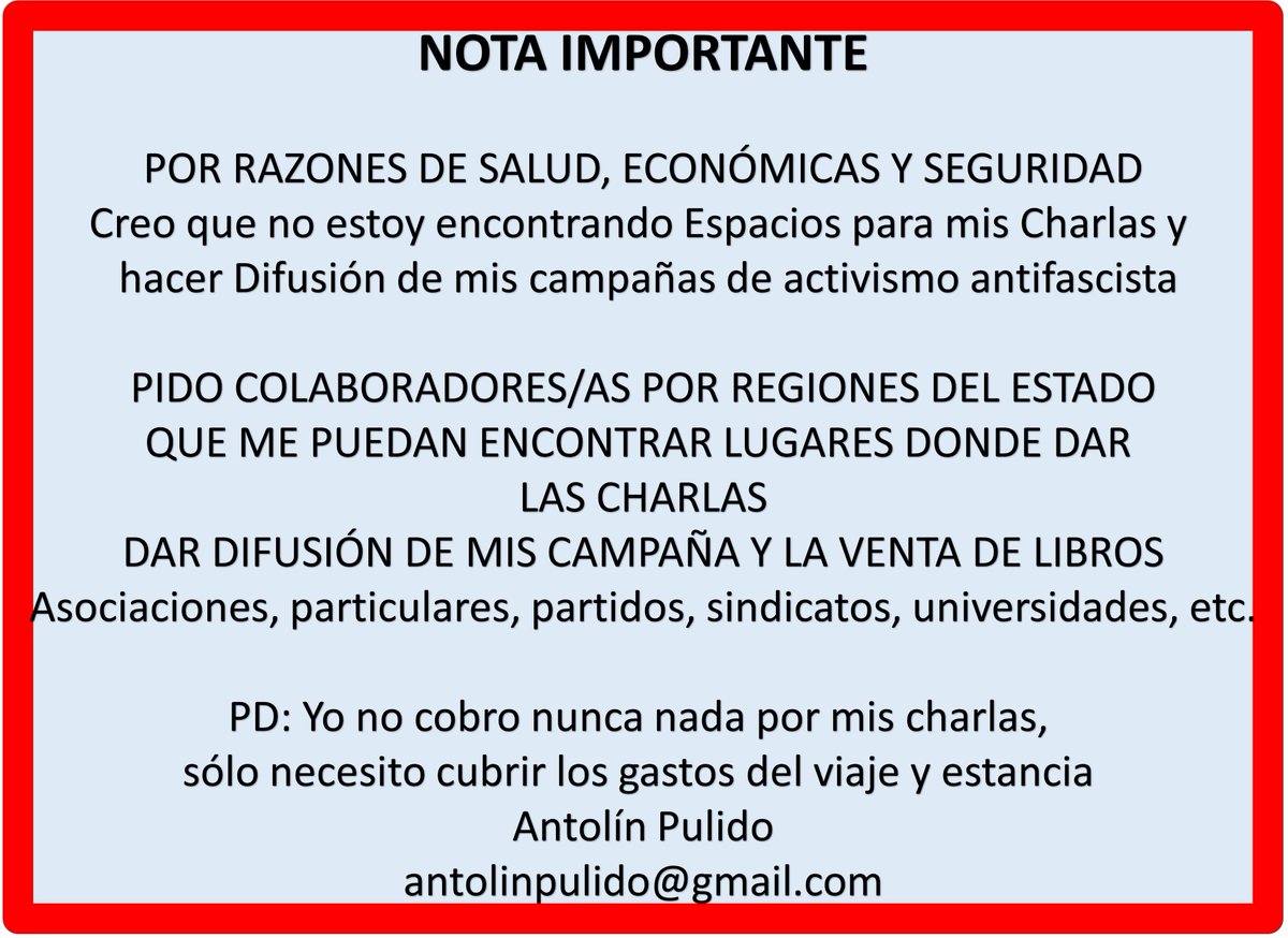 antolinpulido1's tweet image. llegó el momento de tragarme mi orgullo y pedir ayuda
UN SALUDO