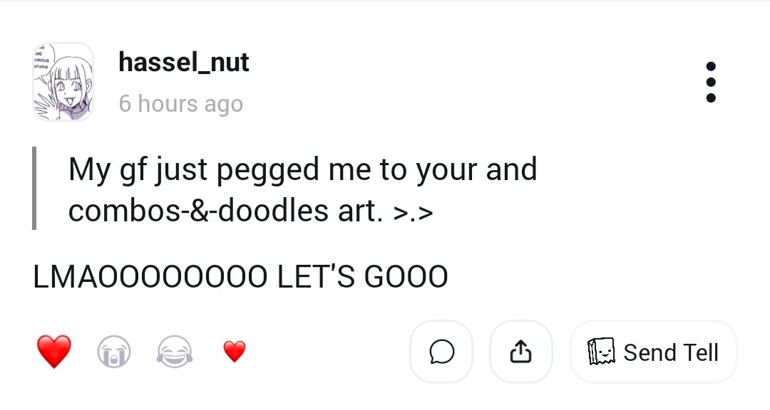 <a href="/hassel_nut/">(ntr) Hasselnut 🔞寝取らせ | NTR DEMON 😈</a> For reference, and I feel obligated to ping <a href="/CombosDoodles/">Combos & Doodles</a> but someone shared this and I so want this to be real.