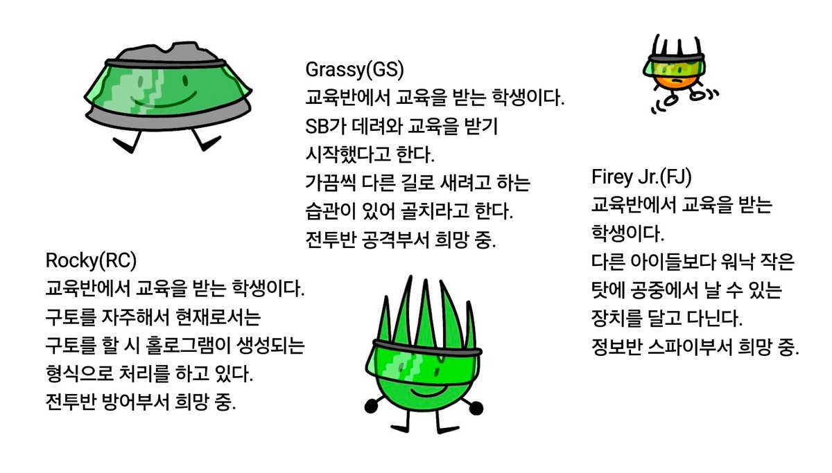 binjeu3261's tweet photo. #BForDC
의료반의 트리, 리피
교육반의 게이티, 보틀, 로키, 그래시, 파이어리 주니어입니다! https://t.co/72jLfRZ5WG