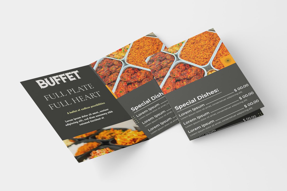RayhanCreative's tweet image. This clean and modern restaurant trifold menu flyer design stands out for its use of balanced and spot-colored menu items.Perfect for print, online promotions,and digital development.                                             #restaurantflyer #foodmenudesign
#restaurantbranding