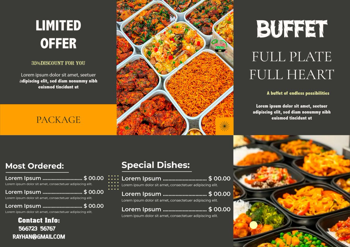 RayhanCreative's tweet image. This clean and modern restaurant trifold menu flyer design stands out for its use of balanced and spot-colored menu items.Perfect for print, online promotions,and digital development.                                             #restaurantflyer #foodmenudesign
#restaurantbranding