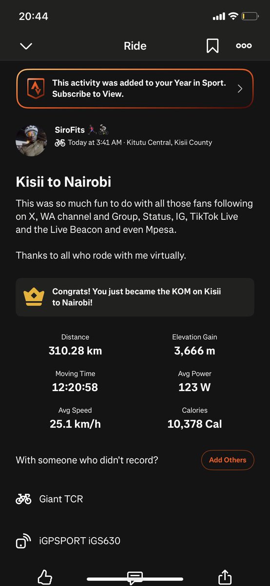 SiroFitsKe's tweet photo. Wadau tushafika. Big up to all who rode with me virtually in all platforms I used today: X, WA, IG and TT.

More blessings to all who bought me water on 0115586529

Check out my ride on Strava.
https://t.co/EtR1mPaGgU

I will be taking queries on the WA group https://t.co/jvgox0cKLf