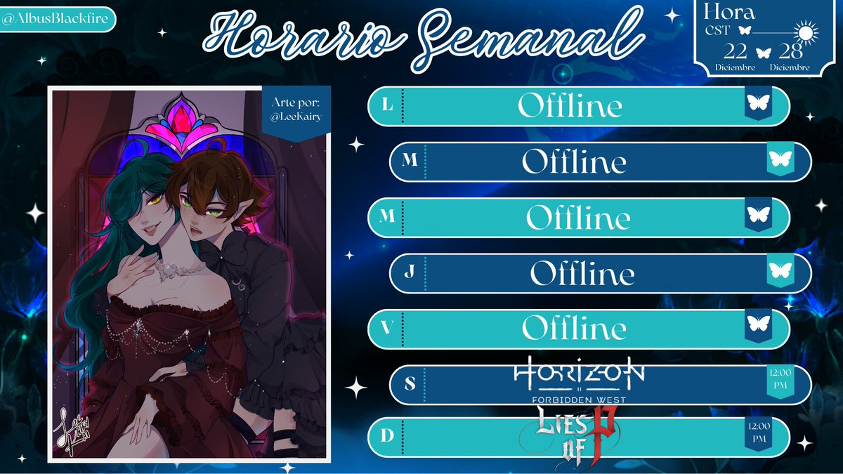 Holis, espero que hayan tenido muy bonita Navidad y que tuvieran días llenos de paz y amor!!  

Vuelvo a las actividades, mañana y pasado hare stream a medio día. Espero verles ahí. (esto lo escribi ayer pero se me olvido publicarlo aqui tambien jeje)