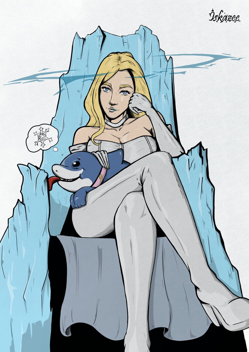 Iskazee's tweet image. Emma Frost (not rivals version) and Jeff.

#illustration #digitalart #EmmaFrost #fanart #Marvelfanart