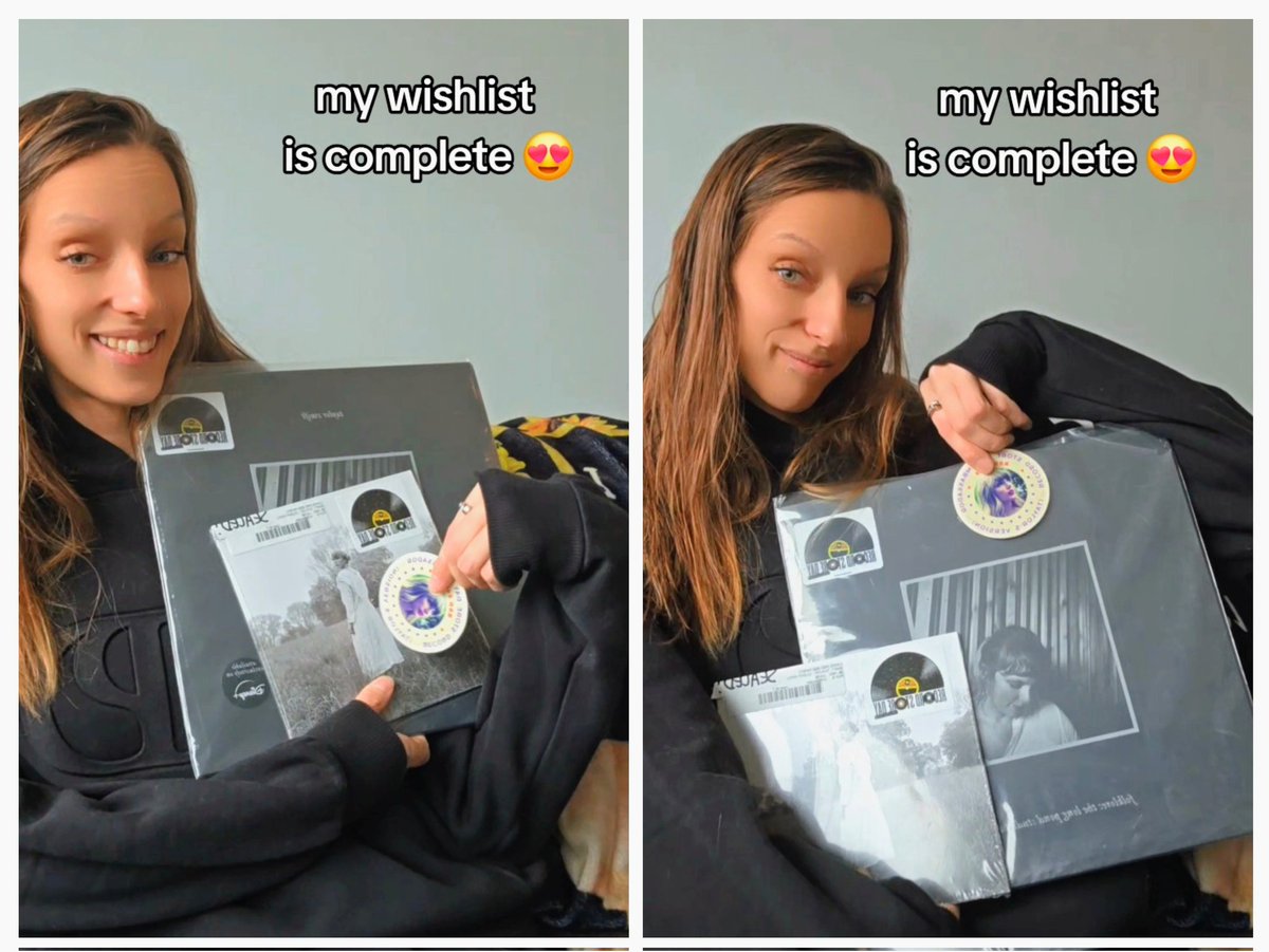 When he unknowingly completed the entire folklore RSD set with The Lakes single. MY WI$H LI$T IS COMPLETE 😍 
#taylornation #TSTheEndOfAnEra #wishlist #swiftmas <a href="/taylornation13/">Taylor Nation</a>