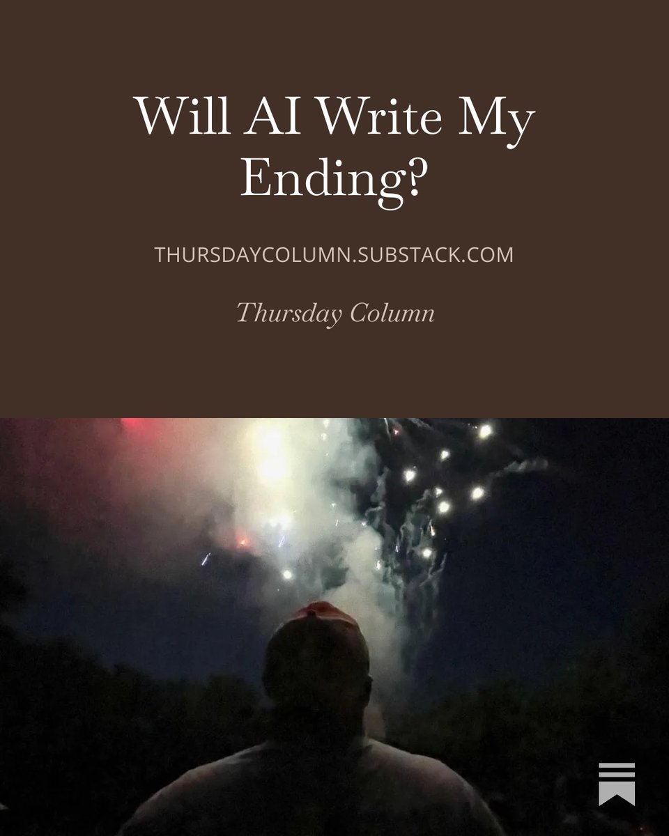 This. Is. My. Life.     thursdaycolumn.substack.com/p/will-ai-writ…

#AI #RobotApocalypse #rva #writerslife