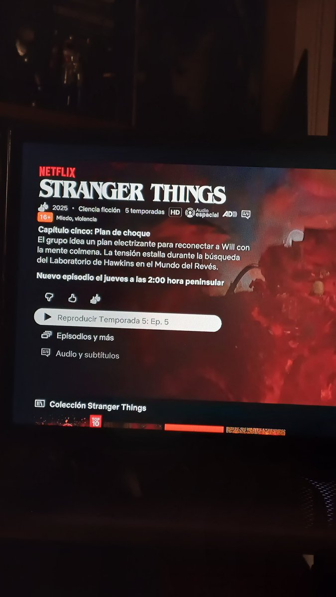 Mi cabeza friki sigue estando este mes en Avatar Fire and Ash...
Pero ahora mismo me dispongo a alimentarla con aún más de mis delicias frikis favoritas, empezando a ver el segundo volumen de la quinta temporada de #StrangerThings. 😋