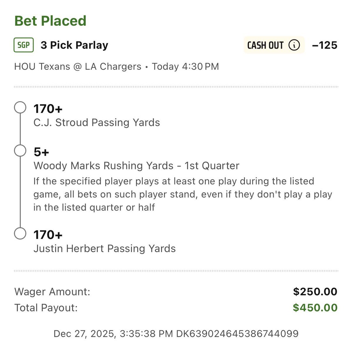 CookTheBooks12's tweet image. Chargers/ Texans SGP

$100 Giveaway when this cashes!!

❤️-RT

Join the CTB team!  Only discord that allows you to win $1k on personal 10k challenge. 

⬇️ Join for $1 ⬇️
whop.com/checkout/plan_…
