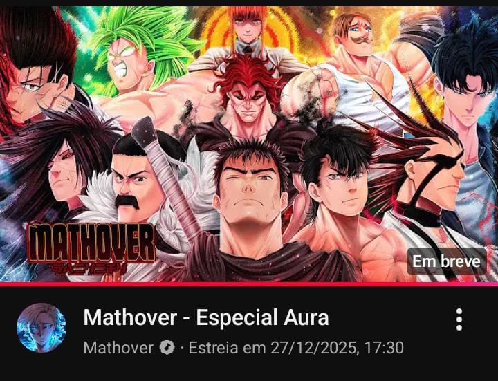 O Especial Aura finalmente está em estreia pra hoje as 17:30

Último som do ano e quero agradecer a todo mundo que está envolvido nesse projeto, espero que gostem do resultado ❤️

Vou deixar ai abaixo a estreia ja ativem o sininho e curte la pra ajudar quero todos vcs la!