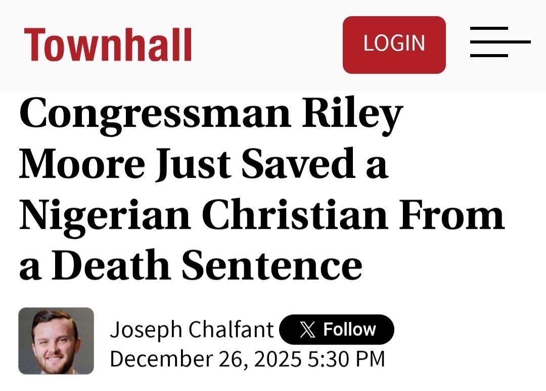 RepRileyMoore's tweet image. Sunday Jackson is finally free after spending over a decade in prison and on death row for defending himself against an Islamic terrorist.

I appreciate President Tinubu’s willingness to work with the United States on addressing security, greater stability in the country, and…