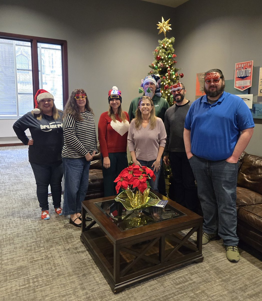 BrainerdChemCo's tweet photo. The best way to spread Christmas cheer? Showing up to the office in all your festive gear! 🤩 🧦 

Our corporate team kept the holiday spirit going this week with Christmas Accessory Day. We love seeing all the fun ways employees are celebrating the season! 🎄 ✨ https://t.co/mwcArAGZFu