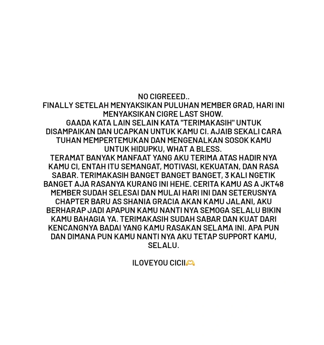 luxQueee's tweet image. cuma si grc grc itu yang bisa bikin aku ke jkt untuk nonton gradconnya doang. seneng bisa hadir dan melihat langsung di moment penting itu, ya.. meskipun gabisa hadir ke last show hari ini. 

Happy #GREduation cicii @S_GraciaJKT48 🫶
katanya kalo uda ex-mem tuh bisa reply ya?😅