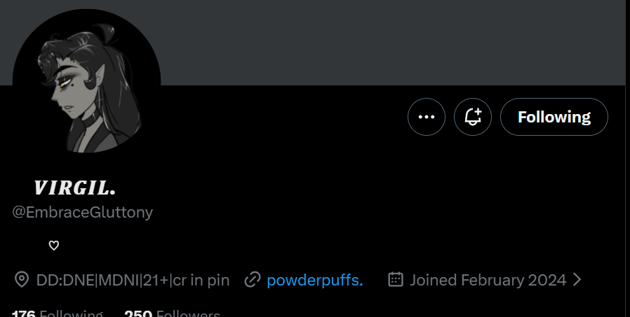 Is <a href="/EmbraceGluttony/">‍ ‍ ‍‍‍‍ ‍ ‍ ‍‍𝑽𝑰𝑹𝑮𝑰𝑳.</a> not following him because of the little mishap with his older sister?