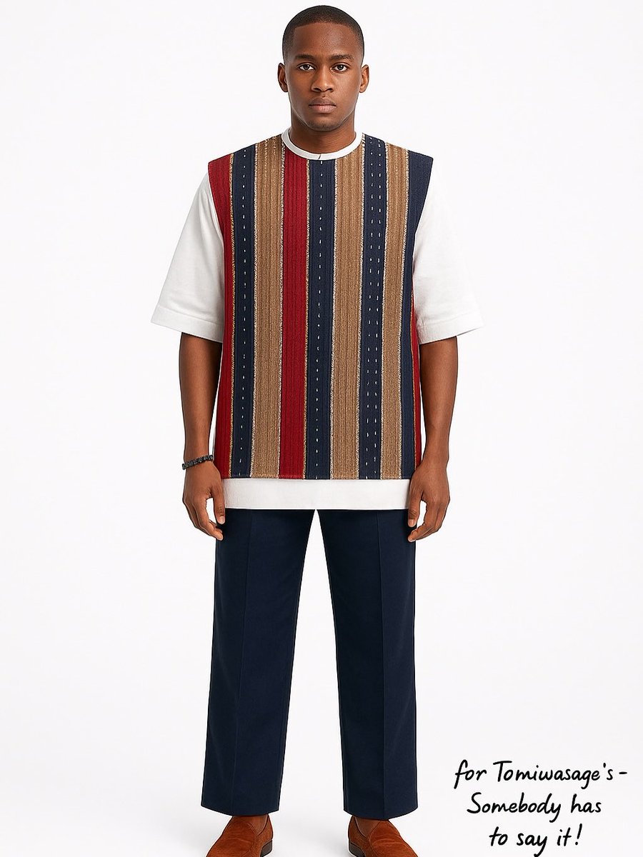 Aso Oke reimagined in 3 piece Kaftan by Oyecouture.✅