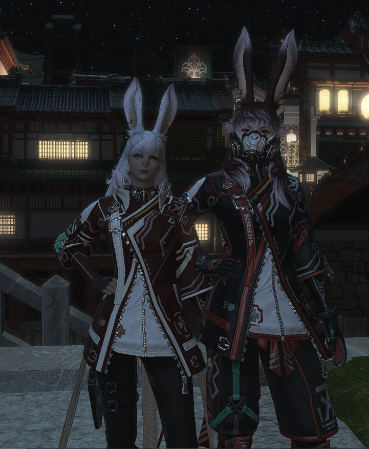 APSXIV's tweet photo. we asked one question now there are these screenshots

-coordinated outfits
-identical energy
-and vincent has lawyered up

at this point we’re just accepting that sabine & ori are siblings
because the alternative explanation is worse

#FFXIV #FreeCompany #SiblingIncident #aetherpullsavants