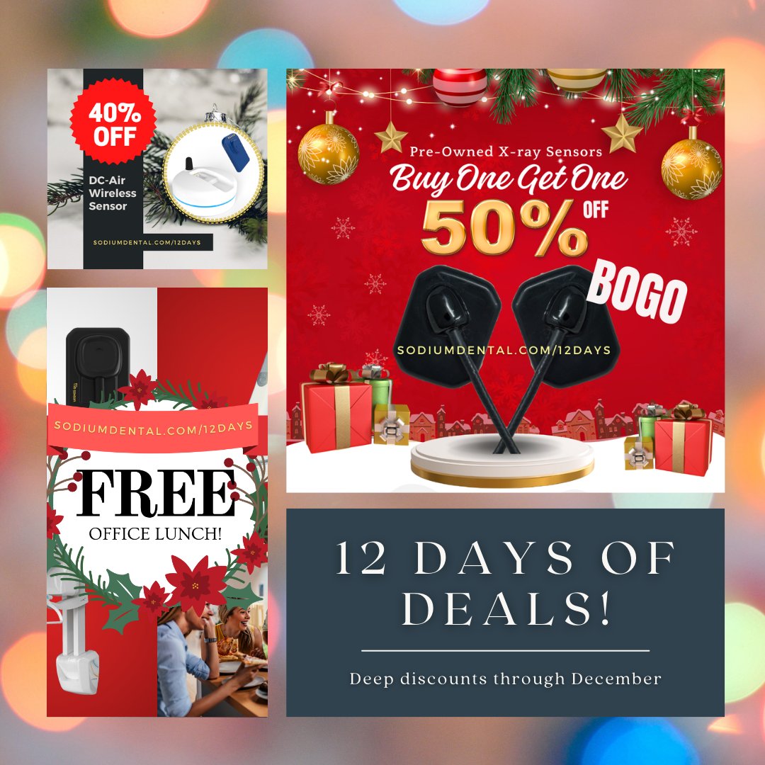 XrayRepair's tweet image. Some of our best deals of the year are happening right now.
Not in January.
Not “sometime next quarter.”
Right now -&amp;gt; sodiumdental.com/12days/

 #LimitedTimeOffer #DealOfTheDay #BestDeals #ShopNow