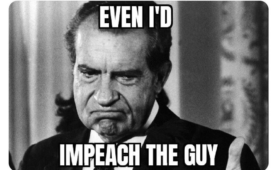 LiberalCofeCat's tweet image. It’s one damn thing after another when your president is a crook!