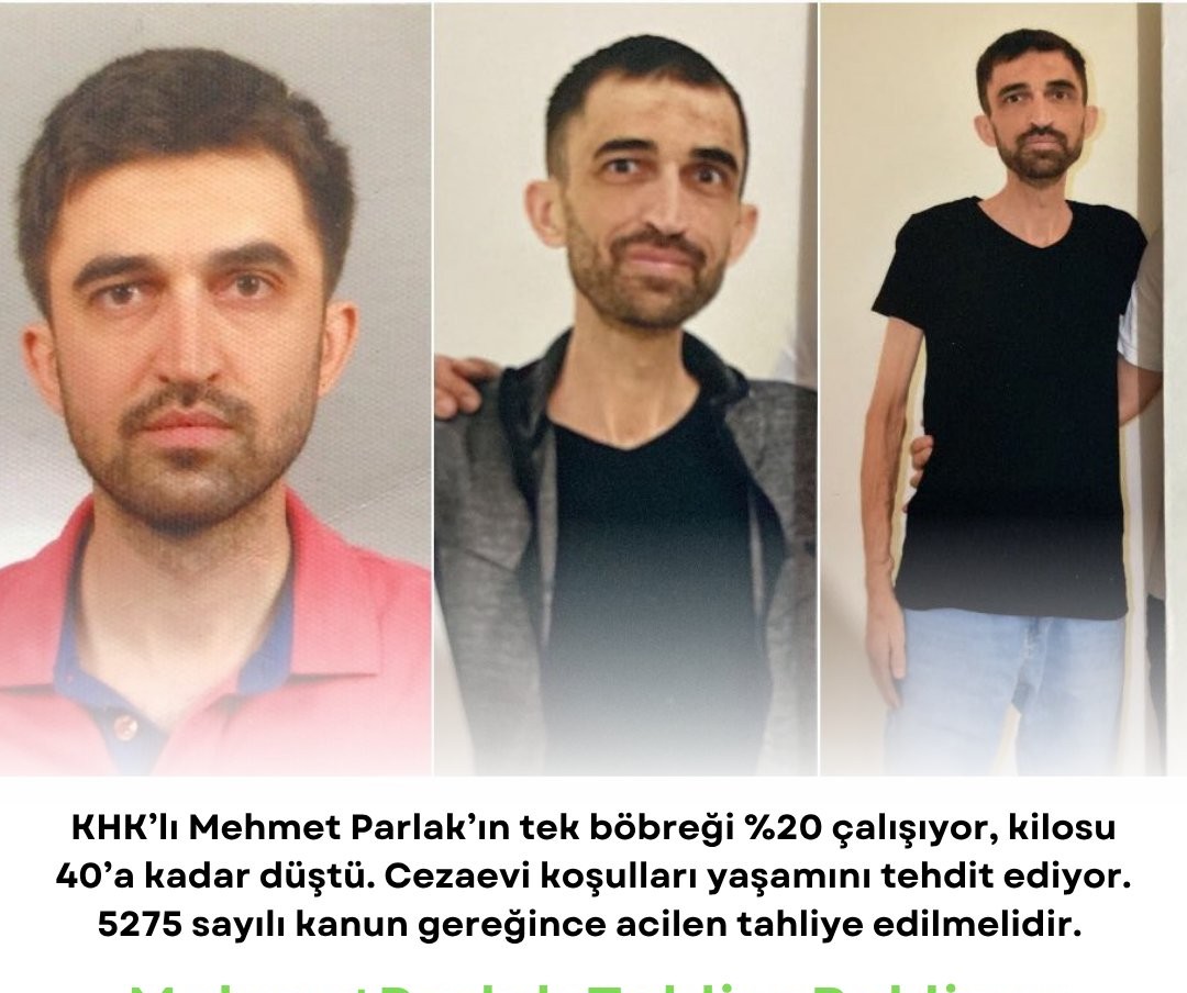 UNmasumlar35813's tweet photo. AİHS Madde 3 – İşkence ve insanlık dışı muamele yasağı: Hiç kimse, öngörülebilir sağlık riskleri varken yeterli tıbbi bakım sağlanmadan cezaevinde tutulamaz

KHK'lı katip Mehmet Parlak annesinden nakil tek böbreğinin yüzde 80 işlevini cezaevinde yitirdi

HukukGelsin İşkenceBitsin https://t.co/sKVkxKfFgw