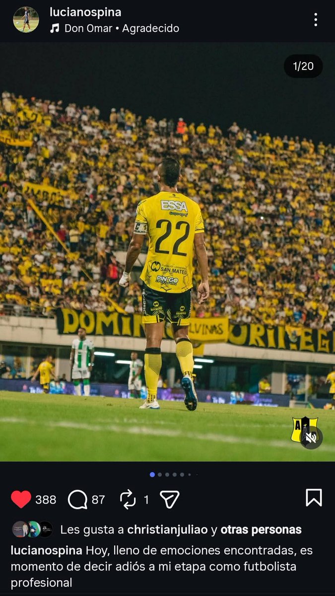 Gracias por vestir estos colores Capi 💛🖤