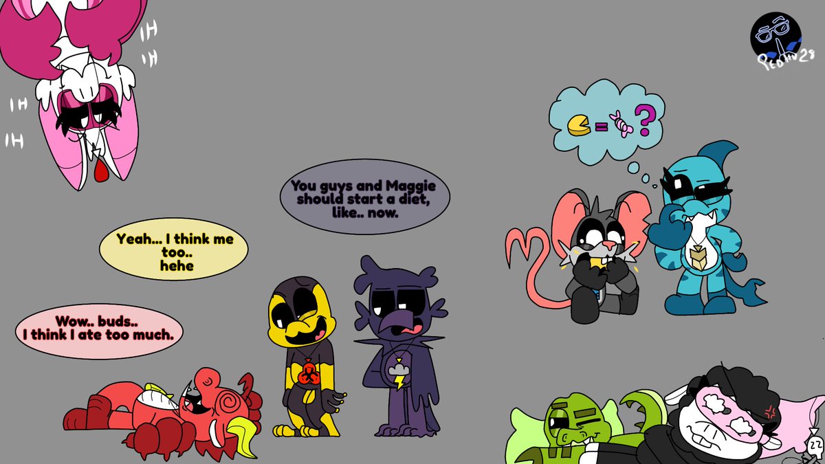 » The Day After Christmas

A day late but better late than never😅

The image after Christmas of the Nightmares, now I'm wondering how the Smiling Ones are doing? 🤔

#NightmareCritters #BabaChops #IckyLicky #RabieBaby #AllisterGator #SimonSmoke #Poe #Touille #MaggieMako #Cartoon