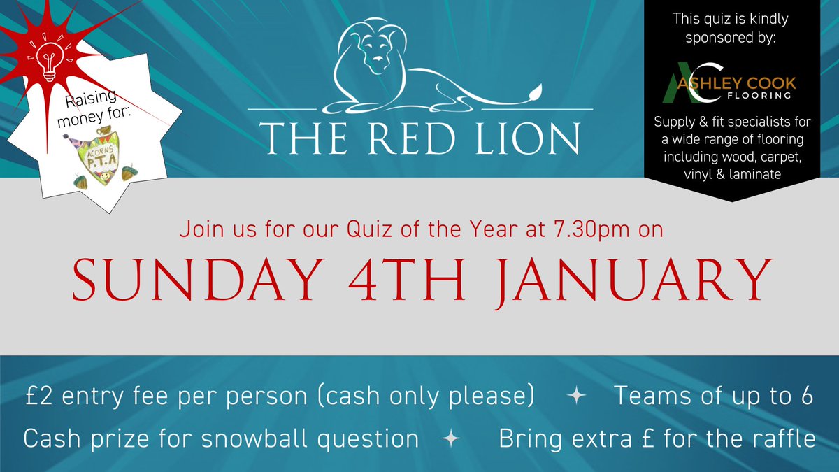 RedLionLongComp's tweet image. If you'd like to join us for our #PubQuiz next weekend, do get in touch to book a table for your team. Our last few quizzes have been fully booked 😀.