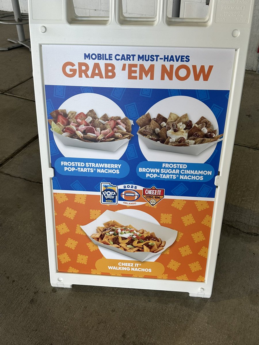 Jaberuski's tweet image. Inside of Camping World Stadium, you can order Pop Tarts nachos