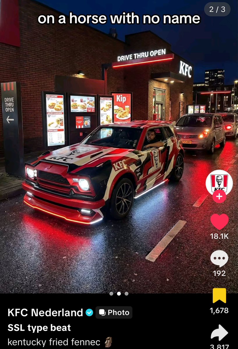 RocketYota's tweet image. Tell me why I open Tiktok and see the OFFICIAL DUTCH KFC ACCOUNT in a KFC Fennec 😂😭