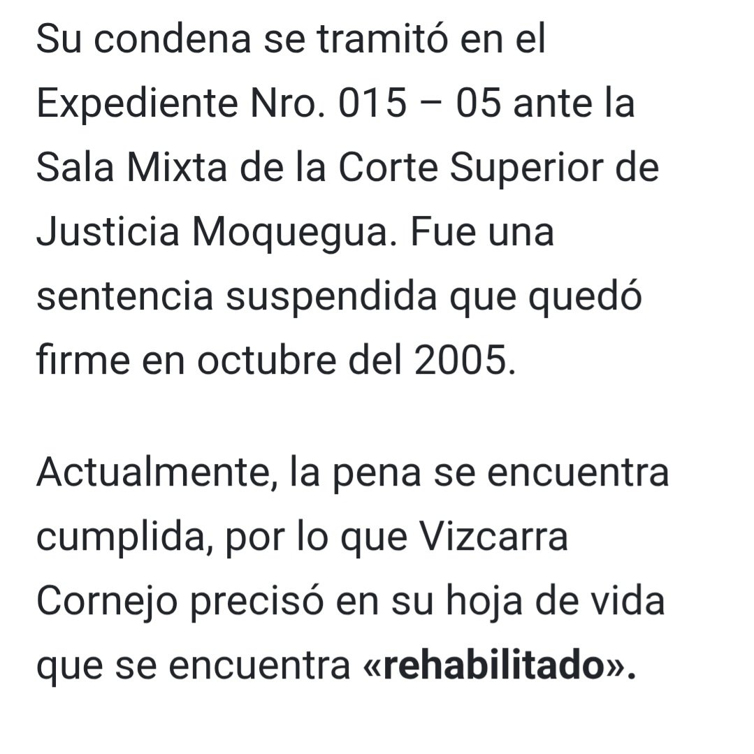LAMZ50004620's tweet image. LAGARTO SE QUEDA SIN CANDIDATO! 
La Ley es clara y precisa, y la situación de Mario Vizcarra también. Ahí está la información Oficial, que además consta en la Hoja de vida presentada por Vizcarra. Fue Sentenciado por Peculado, la Sentencia quedó Firme, fue cumplida, el…