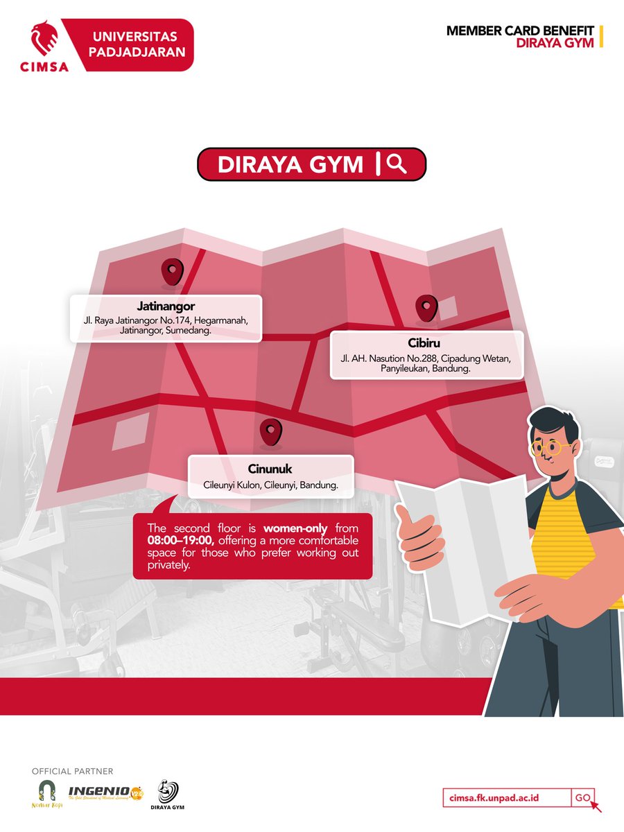 cimsaunpad's tweet photo. [MEMBER CARD BENEFIT: CIMSA FK UNPAD X DIRAYA GYM]

Greetings, CIMSA!

CIMSA FK Unpad is proud to announce a new partnership with Diraya Gym as part of our Member Card Benefit program. https://t.co/izEJ0nz62M