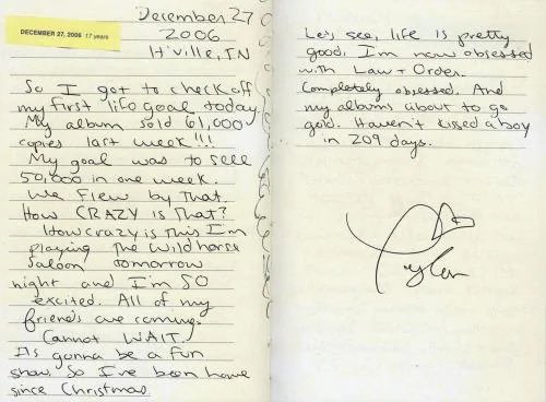 🔙 | 19 years ago today, Taylor Swift via diary entry:

“So I got to check off my first life goal today. My album sold 61,000 copies last week!!! My goal was to sell 50,000 in one week. We flew by that. How CRAZY is that? How crazy is this…I’m playing the Wild Horse Saloon