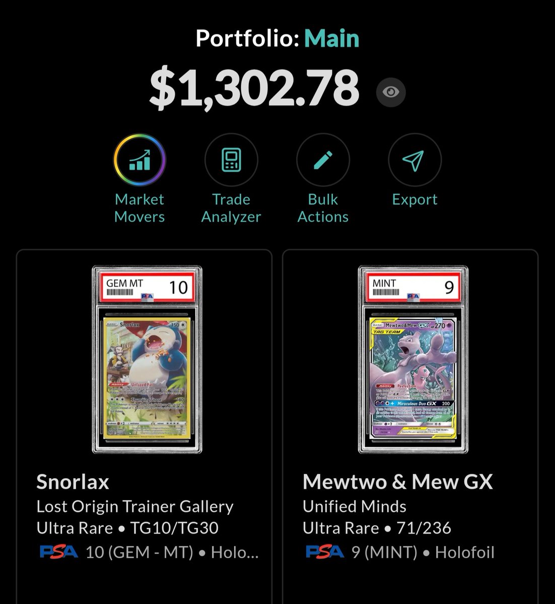 Pokemon treasury is strong 💪

Our current api structure is pulling insured value onchain. Works for now, but the actual value of cards is much higher 👀 

We will be updating to pull actual value from <a href="/TCGplayer/">TCGplayer</a> sooon 

racepumpfun
