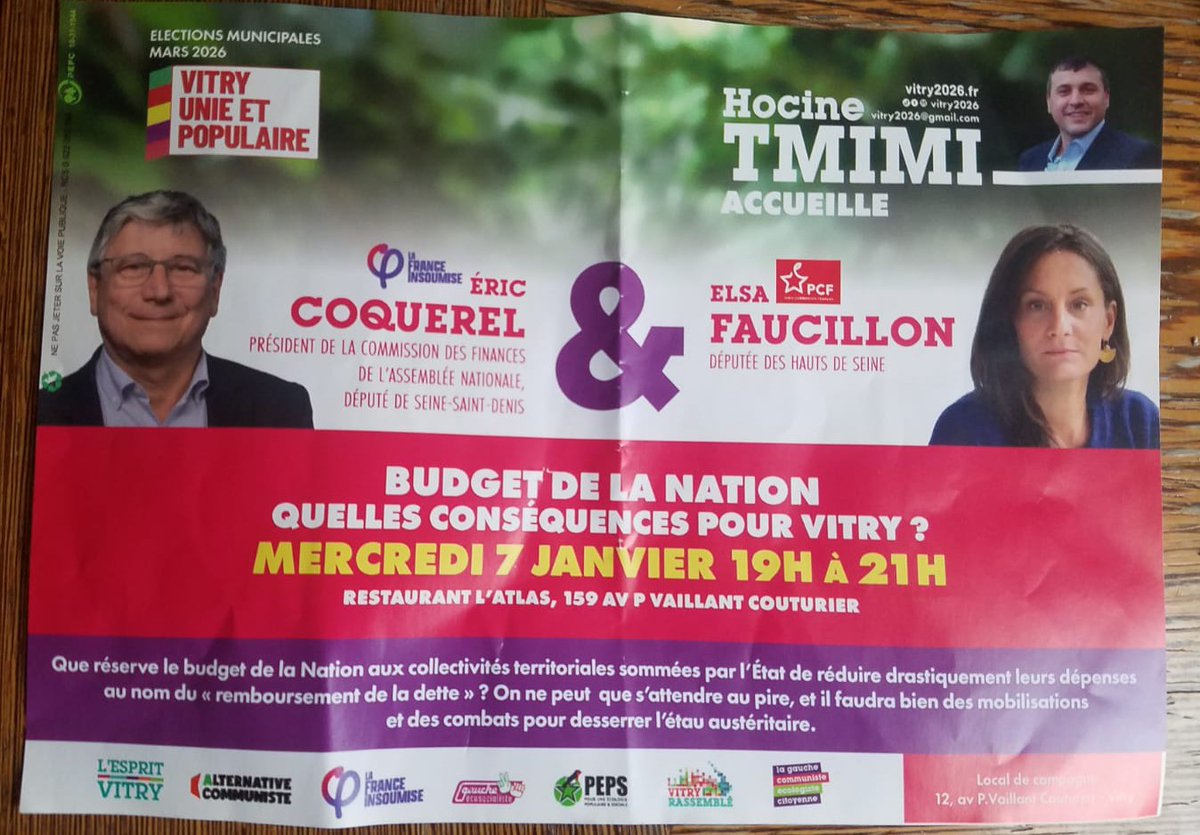 PerspCommuniste's tweet image. 🗳️ LFI usurpe le logo du PCF à Vitry-sur-Seine avec la complicité de la députée P"C"F du 92.

On rappelle que LFI se présente contre la mairie PCF sortante de Vitry-sur-Seine (94).

Silence du côté du Colonel Fabien.

"Pas de mannequin dans le parti !" (Maurice Thorez)